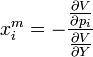 x_{i}^{m}=-\frac{\frac{\partial V}{\partial p_{i}}}{\frac{\partial V}{\partial Y}}