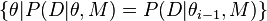 \{ \theta | P(D|\theta,M) = P(D|\theta_{i-1},M) \}