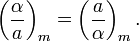 
\left(\frac{\alpha}{a }\right)_m =
\left(\frac{a}{\alpha }\right)_m. 
