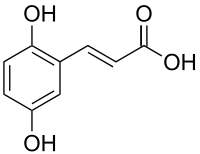 Chemical structure of 2,5-dihydroxycinnamic acid