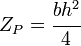 Z_P = \cfrac{bh^2}{4}