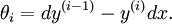 \theta_i = dy^{(i-1)} - y^{(i)}dx.