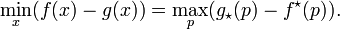 \min_x ( f(x)-g(x) ) = \max_p ( g_\star(p)-f^\star(p)).\,