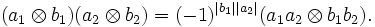 (a_1\otimes b_1)(a_2\otimes b_2) = (-1)^{|b_1||a_2|}(a_1a_2\otimes b_1b_2).