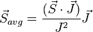 \vec S_{avg} = \frac{(\vec S \cdot \vec J)}{J^2} \vec J