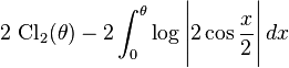 2\, \operatorname{Cl}_2(\theta) -2\int_0^{\theta} \log\Bigg| 2 \cos \frac{x}{2} \Bigg| \,dx