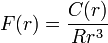 
F(r) = \frac{C(r)}{R r^3}
