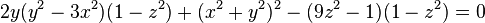 2y(y^2-3x^2)(1-z^2)+(x^2+y^2)^2-(9z^2-1)(1-z^2)=0