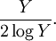 \frac{Y}{2\log Y}.