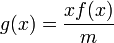  g(x) = \frac { x f(x) } { m } 