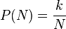 P(N) = \frac{k}{N}