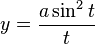 y=\frac{a\sin^2 t}{t}