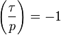  \left(\frac{\tau}{p}\right)=-1 