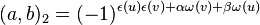 (a,b)_2 = (-1)^{\epsilon(u)\epsilon(v) + \alpha\omega(v) + \beta\omega(u)}