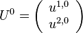  U^0 = \left(\begin{array}{c} u^{1,0} \\ u^{2,0} \end{array} \right)