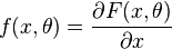 f(x,\theta)=\frac{\partial F(x,\theta)}{\partial x}