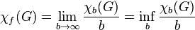 \chi_{f}(G) = \lim_{b \to \infty}\frac{\chi_{b}(G)}{b} = \inf_{b}\frac{\chi_{b}(G)}{b}