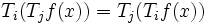 T_i (T_j f(x)) = T_j (T_i f(x))