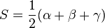 S = \frac{1}{2}(\alpha +\beta + \gamma)