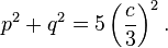 p^2 + q^2 = 5\left(\frac{c}{3}\right)^2.