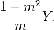 \frac{1-m^2}{m}Y.