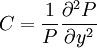 C = \frac{1}{P}\frac{{\partial ^2 P}}{{\partial y^2 }}