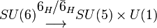 SU(6)\begin{matrix}6_H/\bar{6}_H\\ \longrightarrow \end{matrix} SU(5)\times U(1)