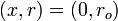 (x, r) = (0, r_{o})