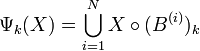 \Psi_k(X)=\bigcup_{i=1}^{N} X\circ (B^{(i)})_k