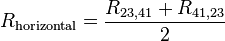 R_{\text{horizontal}} = \frac{R_{23,41} + R_{41,23}}{2}