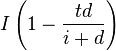 I \left (1-\frac{td}{i+d}\right )