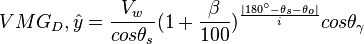 VMG_D, \hat y = {V_w \over cos\theta_s}(1 + {\beta \over 100})^{|180^\circ-\theta_s-\theta_o| \over i}cos\theta_\gamma