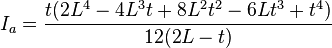 I_a = \frac{t(2L^4-4L^3t+8L^2t^2-6Lt^3+t^4)}{12(2L-t)}