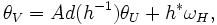 \theta_V = Ad(h^{-1})\theta_U + h^*\omega_H,\,