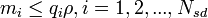 m_i  \leq q_i\rho, i = 1, 2, ..., N_{sd}