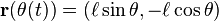  \bold{r}(\theta(t)) =(\ell\sin\theta, -\ell\cos\theta)