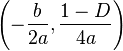 \left(-\frac{b}{2a},\frac{1-D}{4a}\right)