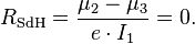 R_{\mathrm{SdH}} = \frac{\mu_2 - \mu_3}{e\cdot I_1}=0.