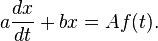 a\frac{dx}{dt} + bx = Af(t).