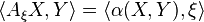 \langle A_\xi X, Y\rangle = \langle \alpha(X,Y), \xi\rangle