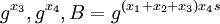 g^{x_3}, g^{x_4}, B = g^{(x_1 + x_2 + x_3) x_4 s}