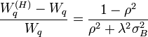 \frac{W_q^{(H)}-W_q}{W_q}=\frac{1-\rho^2}{\rho^2+\lambda^2\sigma_B^2}