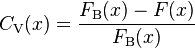 C_\text{V}(x) = \frac{F_\text{B}(x) - F(x)}{F_\text{B}(x)}