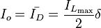 I_o=\bar{I_D}=\frac{I_{L_{\text{max}}}}{2}\delta