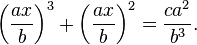 \left ( \frac{ax}{b} \right )^3 + \left ( \frac {ax}{b} \right )^2 = \frac {ca^2}{b^3}.