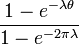 \frac{1-e^{-\lambda \theta}}{1-e^{-2\pi \lambda}}