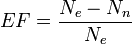  EF = \frac{N_e - N_n}{N_e} 