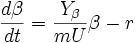 \frac{d\beta}{dt}=\frac{Y_\beta}{mU}\beta-r