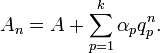 A_n = A + \sum_{p=1}^k \alpha_p q_p^n.
