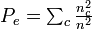 \ P_e = \textstyle\sum_c \frac {n_c^2}{n^2}